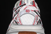 Balenciaga 3XL Lace Sneakers in White, Red and Brown