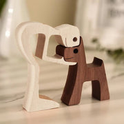 Handcrafted Wood Pet & Child Sculpture – Personalized Dog Cat Figurine Home Decor Gift