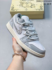 Jordan Low-Top Sneakers in White and Gray