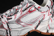 Balenciaga 3XL Lace Sneakers in White, Red and Brown