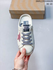 Golden Goose Super-Star White Slide Sneakers Pink Star