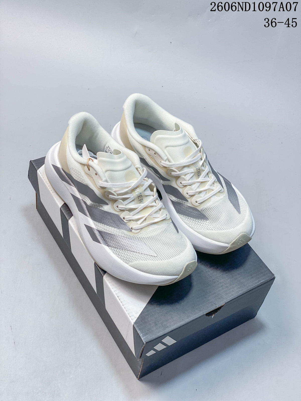 adidas Adizero Evo SL Running Shoes, White/Silver, 06ND1097A07