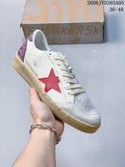 Golden Goose Super-Star Low-Top Sneakers, White and Red 06JVD385A05