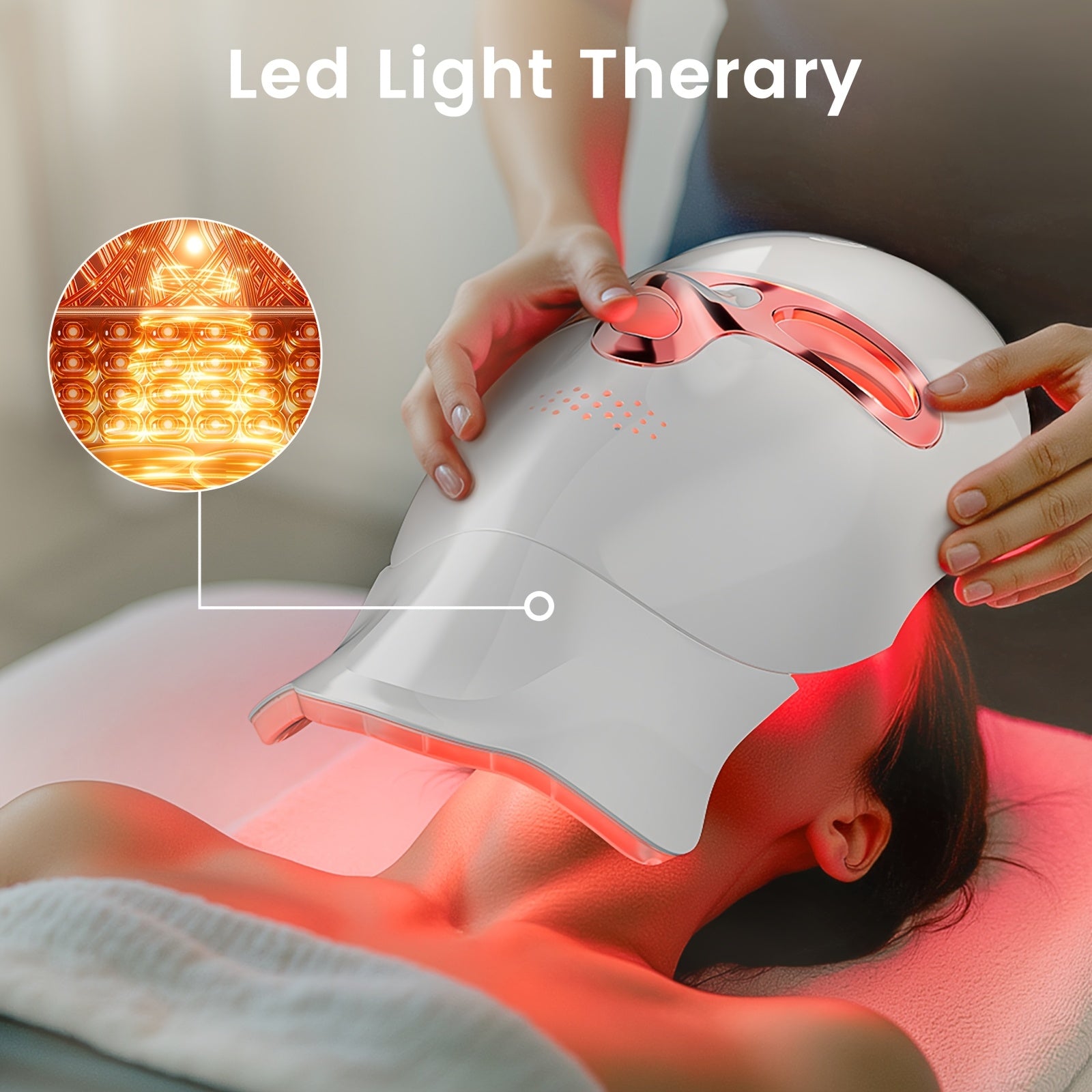 FDA Cleared Red Light Mask for Face And Neck, LED Facial Light, USB C Rechargeable, Infrared Mask for Home Work Travel Yoga, Limited Time Phototherapy Mask, Anti-wrinkle Beauty Photon Home Mask, Alternative to Beauty Salon