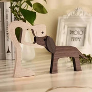 Handcrafted Wood Pet & Child Sculpture – Personalized Dog Cat Figurine Home Decor Gift