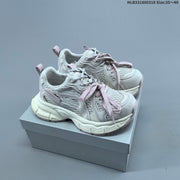 GG-CC Chunky Platform Sneakers in Gray and Pink