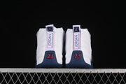 Air Jordan 12 Retro White and Navy Sneakers