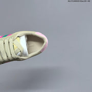 Gucci Screener Distressed Low-Top Sneakers Beige Pink Green