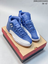 Jordan Air Jordan 12 High-Top Basketball Shoes, Blue and White