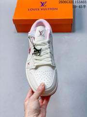 Jordan 1 Low White and Pink Sneakers