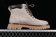 Timberland TB10078 Beige Grey Mid-Height Lace-Up Boots