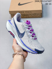 Nike ReactX Pegasus Trail 5 Trail Running Shoes, Gray and Purple