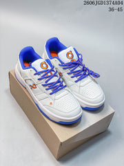 On THE Roger Clubhouse Sneakers in White, Blue and Orange