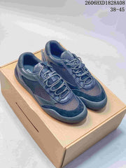 Prada Dark Blue Mesh Lace-Up Sneakers