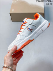 On THE Roger Clubhouse White Orange Sneakers 06JGD1374A04
