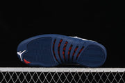 Air Jordan 12 Retro White and Navy Sneakers