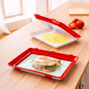 Reusable Eco Food Preservation Tray – Airtight Elastic Film Lid, Stackable, Fridge Safe