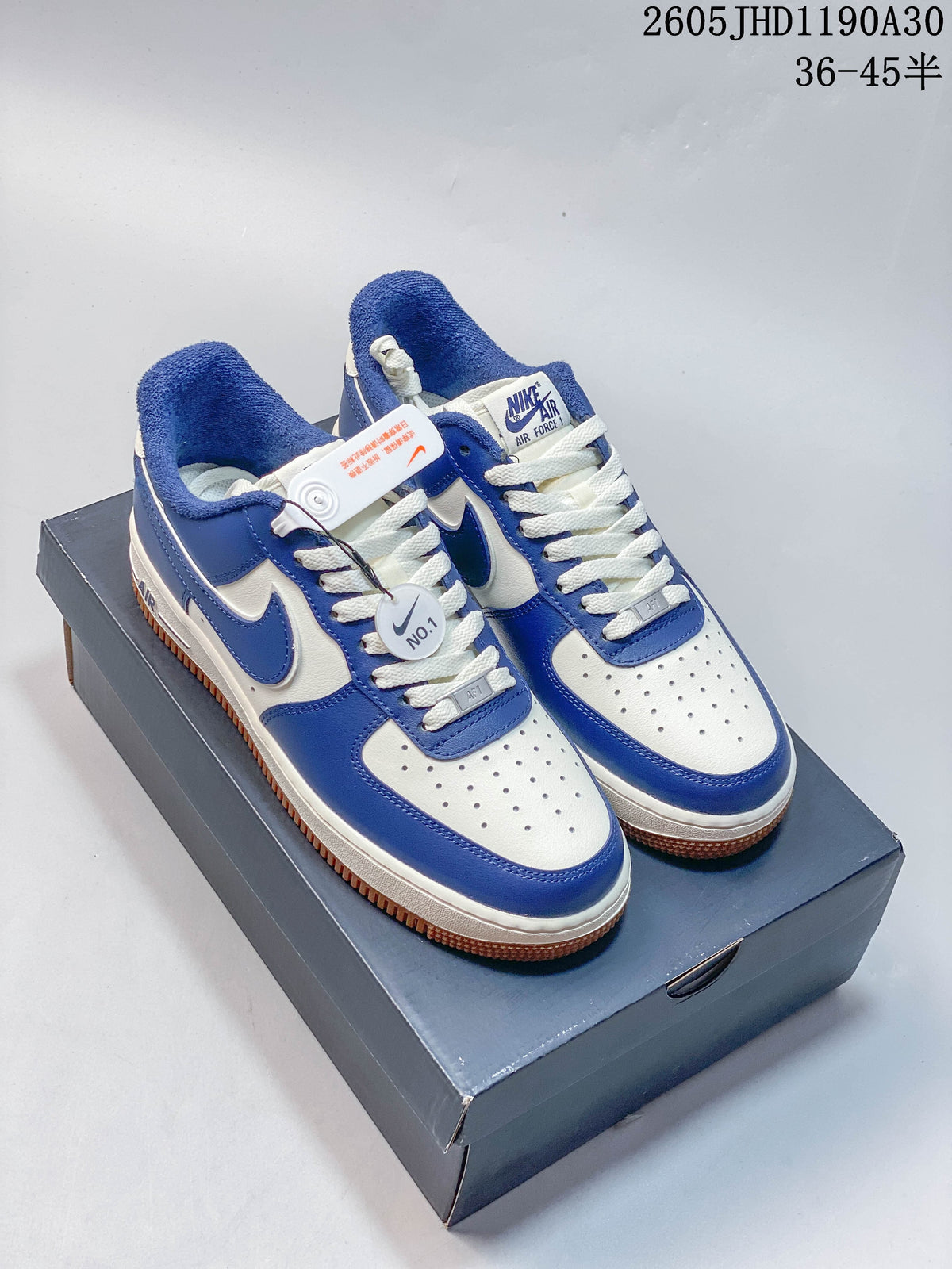 Nike Air Force 1 ’07 LV8 Blue and White Low-Top Sneakers
