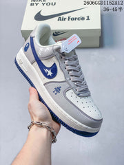 Nike Air Force 1 Low White and Navy Blue Sneakers