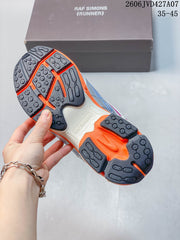 Raf Simons Cylon-21 Low-Top Sneakers, Silver and Orange