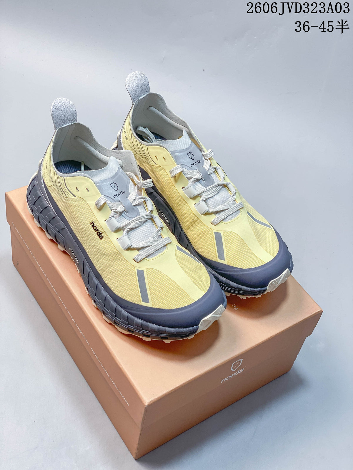 Norda Trail Running Shoes in Yellow and Charcoal