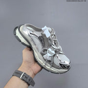 GCDS Silver Lace-Detail Backless Sneakers