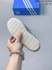 adidas Silver Three-Stripe Velcro Sneakers