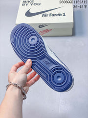 Nike Air Force 1 Low White and Navy Blue Sneakers