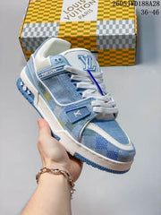 Louis Vuitton Trainer Low-Top Sneakers, Green and Blue