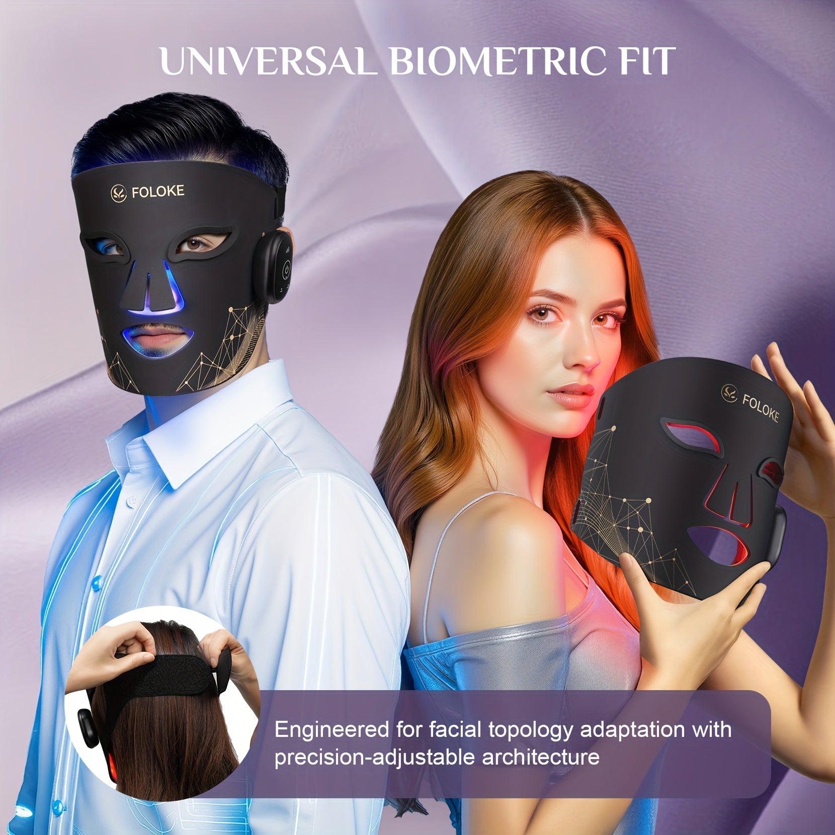 Fda Cleared FOLOKE Red Light Mask, Luminous Wireless LED Mask Light , Near Infrared Red Light (NIR), Body Beauty Machine For Home Care
