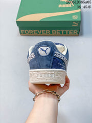 PUMA Suede XL Blue Suede Platform Sneakers