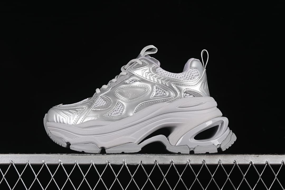 GG-CC G24X9833 Silver Chunky Platform Sneakers
