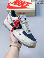 Nike Air Force 1 Low '07 x Supreme White and Navy Sneakers