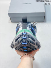 Balenciaga Hamptons Worn-Out Sneakers, Gray and Green