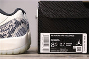 Jordan Air Jordan 11 Retro Low White Black Snakeskin Sneakers