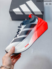 adidas Adizero Dropset Elite Running Shoes, White/Black/Red, LA6218