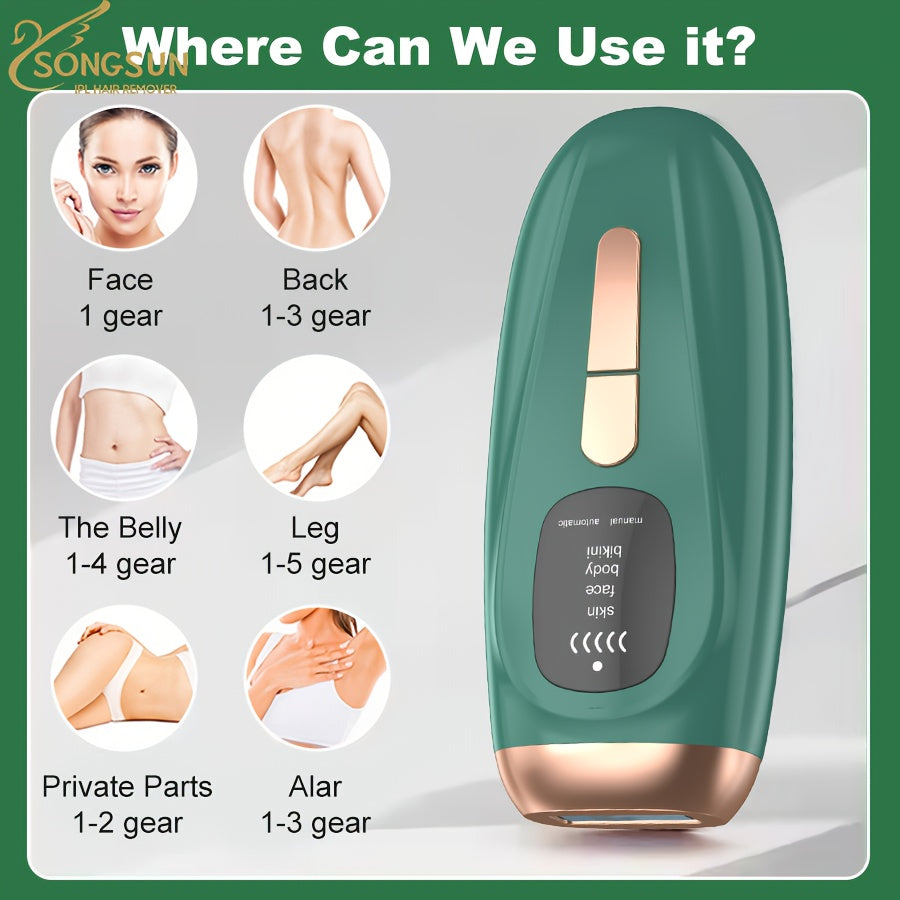 A Professional Hair Removal Device Suitable for Both Men And Women, Perfect for Christmas, Valentine'S Day, And New Year Gifts. This At-Home IPL Hair Remover Machine Offers a Painless And Safe Permanent Hair Removal System