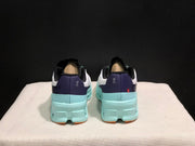 On Cloudmonster Running Shoes in White and Aqua