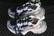 Balenciaga 3XL Split Logo Sneakers in Eggshell, Red and Navy