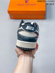 Nike Dunk Low Double Swoosh Sneakers – Navy and White