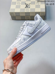 Nike Air Force 1 ’07 LV8 Low Sneakers, White and Grey NH0601-538
