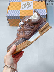 Louis Vuitton Trainer Sneaker in Brown and White