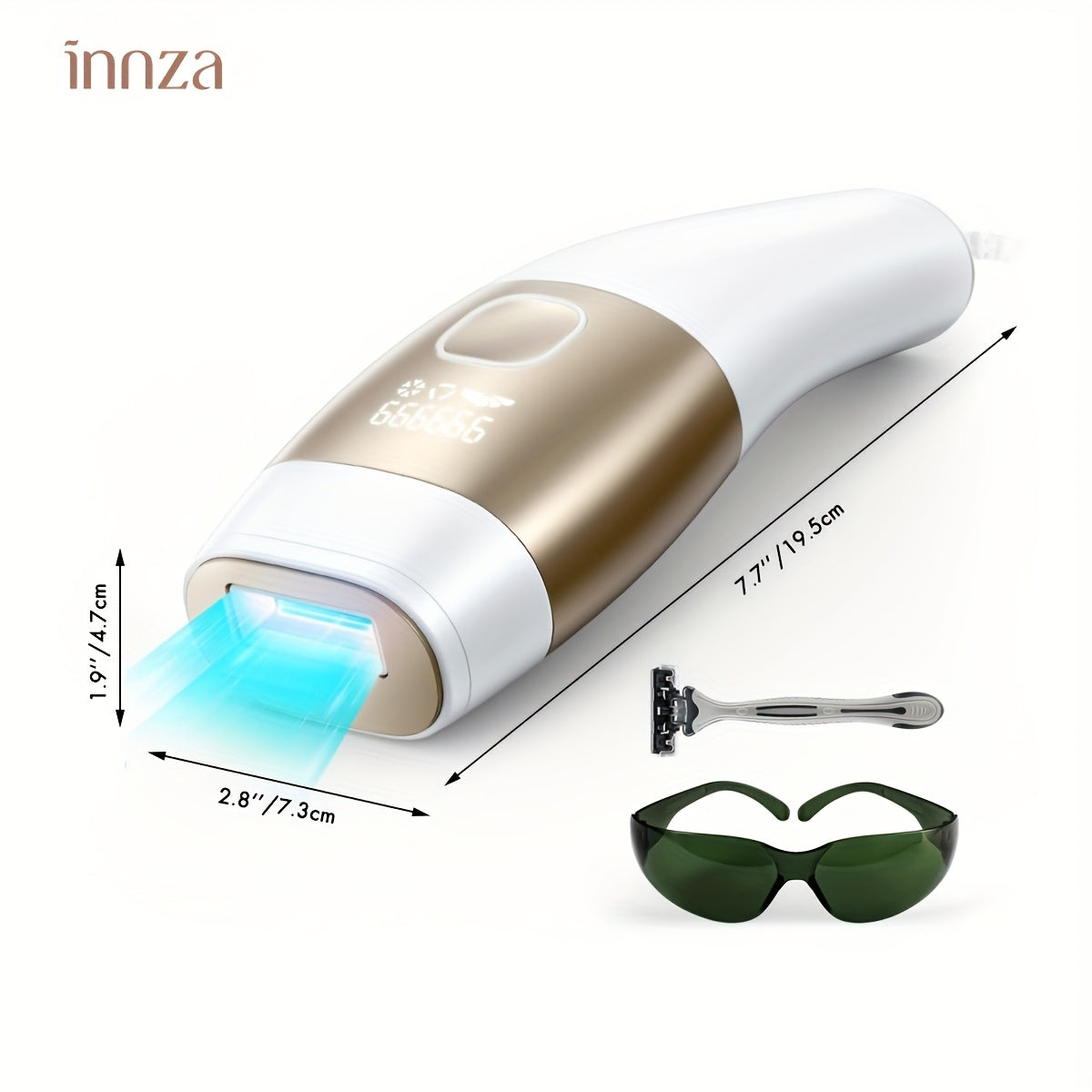 Innza Hair Removal with Ice Cooling Function for Women And Men, IPL Hair Removal Device, 24J High Energy Hair Removal Handset for Body Face Bikini Line Legs Armpit At-Home Use