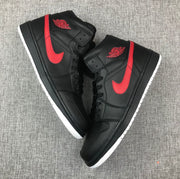 Air Jordan 1 Mid Black and Red Sneakers 554724-045