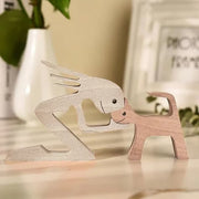 Handcrafted Wood Pet & Child Sculpture – Personalized Dog Cat Figurine Home Decor Gift