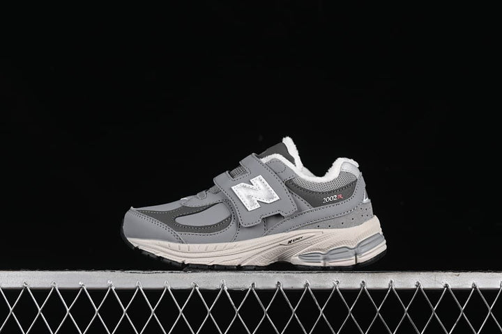 New Balance 2002R Kids Hook-and-Loop Sneakers, Gray