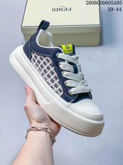 Fendi Low-Top Sneakers with Patterned Panels, Style 06GDD605A05