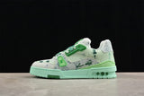 Louis Vuitton Low-Top Sneakers in Mint Green and Monogram Print