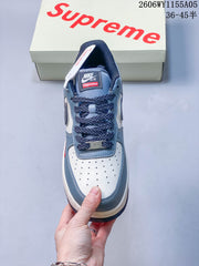 Nike Air Force 1 Low ’07 x Supreme White Blue Red Sneakers
