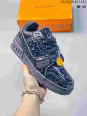 Louis Vuitton Trainer Low-Top Sneakers in Dark Navy